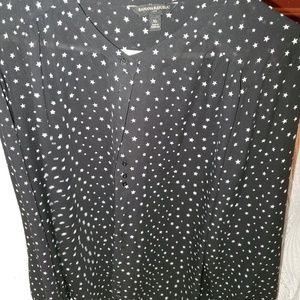 Sheer black blouse with stars